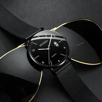 Часовници high luxury минималистичные мъжки кварцов часовник ультратонкая окото със светещи кварцевыми с часове, устойчиви на надраскване, малък подарък.